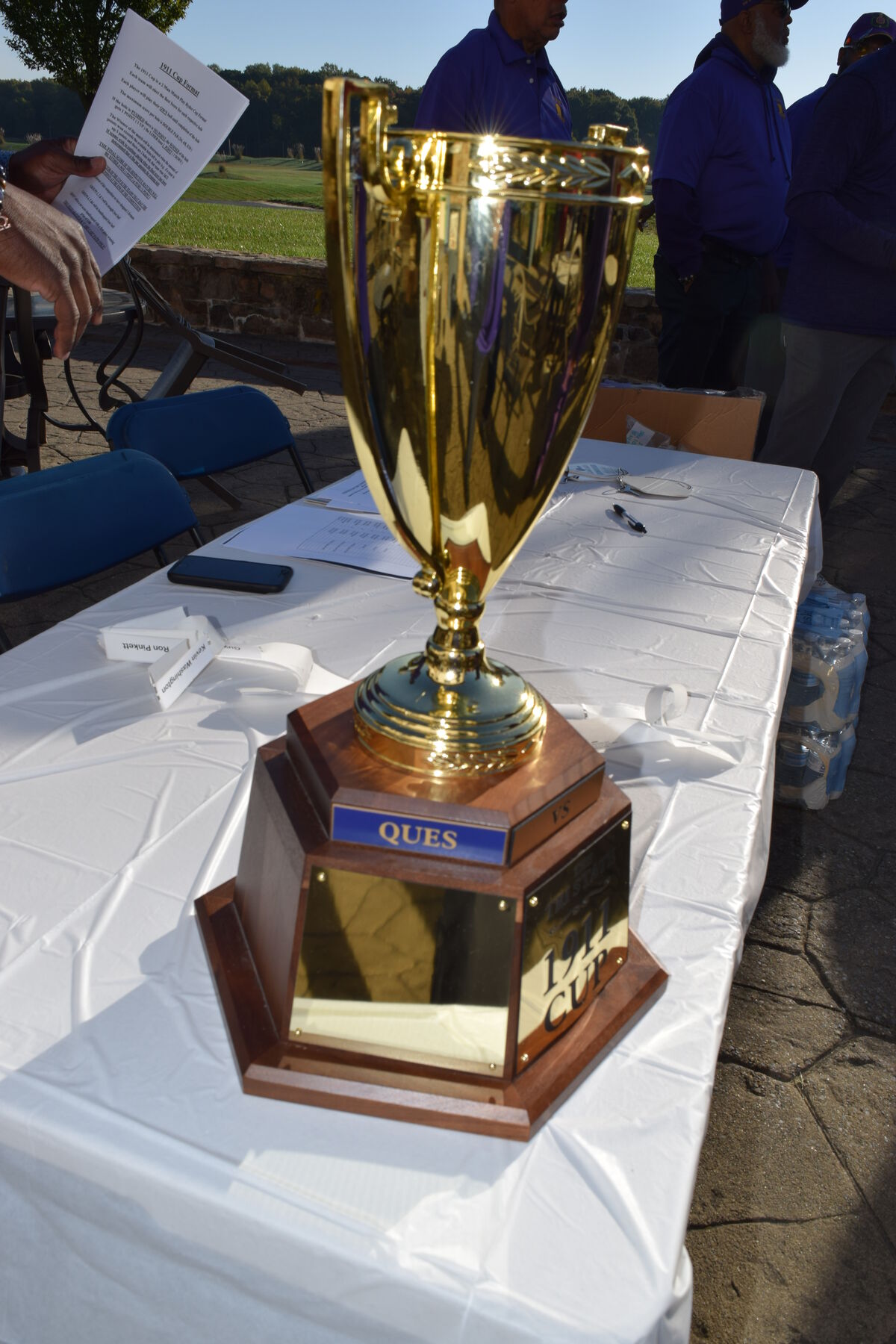 The Tri State 1911 Cup on display at the clubhouse